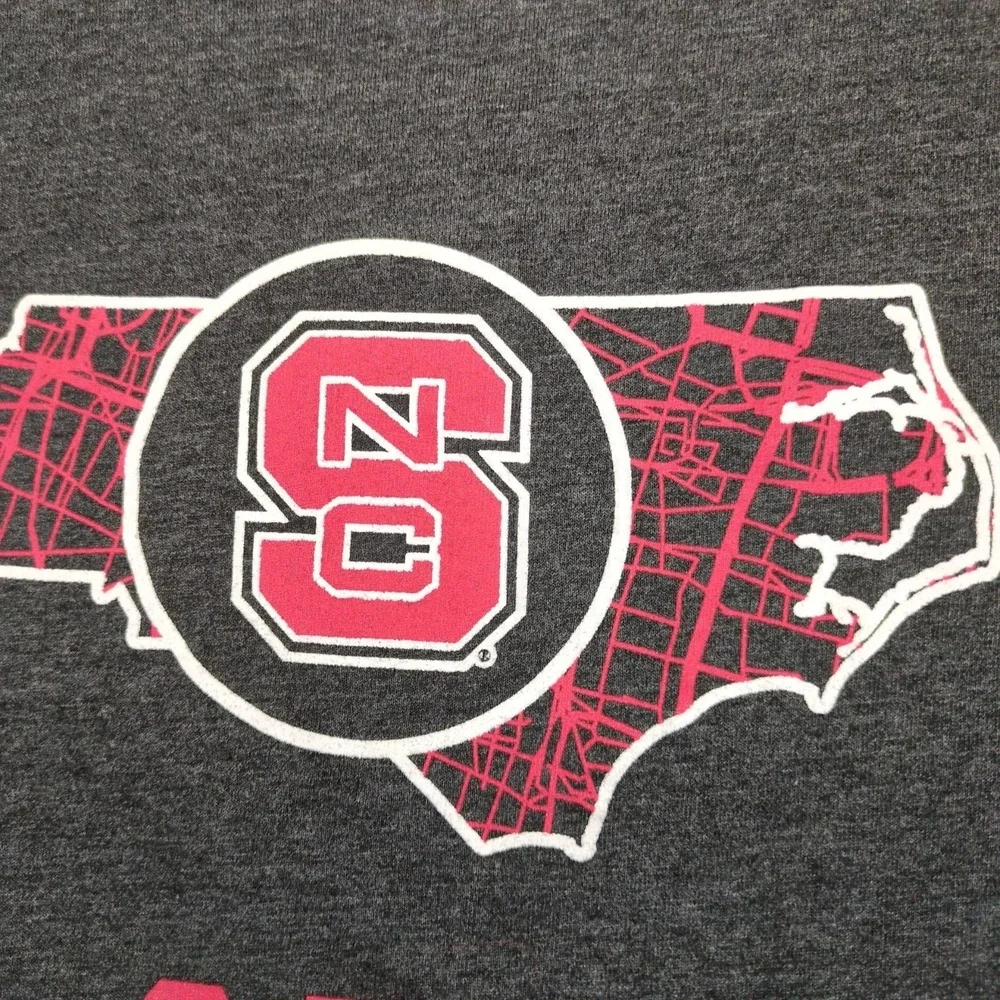 NC State University Gray T-Shirt Mens L Wolfpack Logo North Carolina College